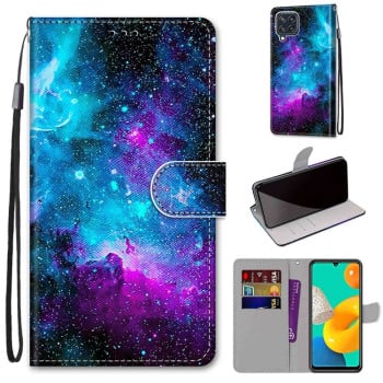 Чехол-книжка Coloured Drawing Cross для Samsung Galaxy M32/A22 4G 4G - Starry Sky