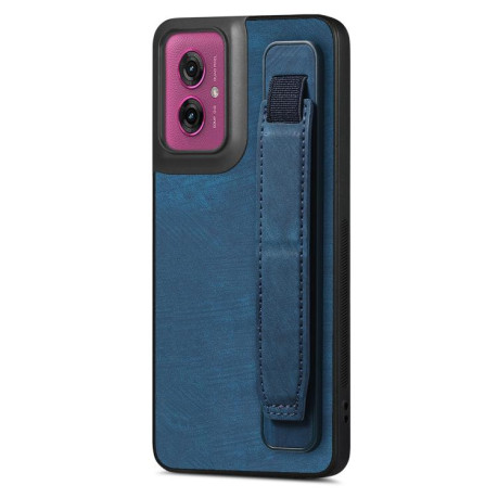 Протиударний чохол Retro Wristband Holder Leather Back для Motorola Moto G55 - синій