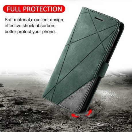 Чохол-книжка Skin Feel Splicing Samsung Galaxy A73 5G - зелений