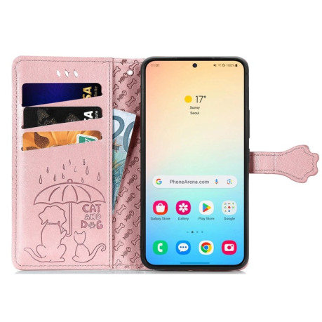 Чохол-книжка Cat and Dog для Samsung Galaxy S25 Ultra 5G - рожеве золото