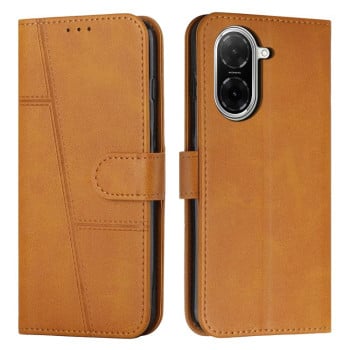 Чехол-книжка со строчкой и фактурой Calf на Xiaomi Redmi A5 4G 171.7mm / Poco C71 - желтый