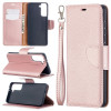 Чохол-книжка Litchi Texture Pure Color Samsung Galaxy S21 - рожеве золото