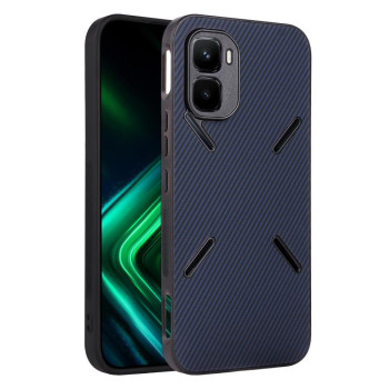 Чехол Escase из веган-кожи с текстурой карбона на Infinix GT 50 Pro 5G — синий
