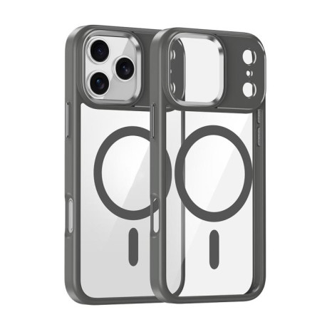 Силиконовый чехол Metal Eyes Lens Ring MagSafe Anti-drop на iPhone 17 Pro - серый
