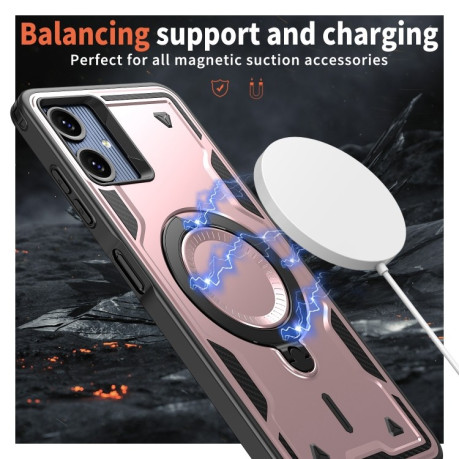 Протиударний чохол MagSafe Holder Armor PC Hybrid  для Samsung Galaxy A06 4G - рожеве золото