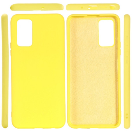 Силиконовый чехол Solid Color Liquid на Samsung Galaxy Note 20 - желтый