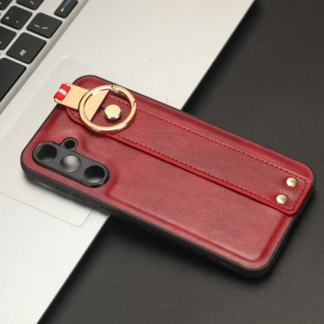 Противоударный чехол Wristband Leather Back для Samsung Galaxy S23 FE 5G - красный