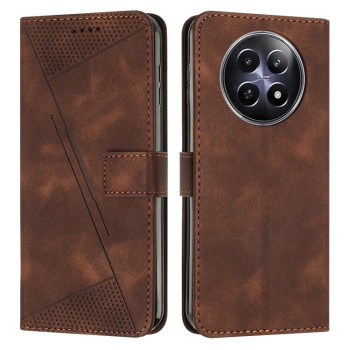 Чехол-книжка Dream Triangle Leather на Realme 13 5G/12 5G/12X 5G - коричневый