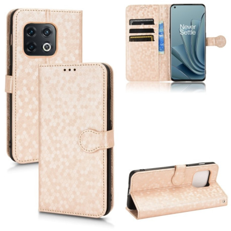Чохол-книжка Honeycomb Dot для OnePlus 10 Pro 5G - золотий