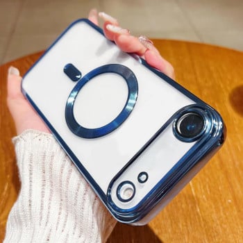 Чехол Electroplating с Magsafe  на iPhone Air - голубой