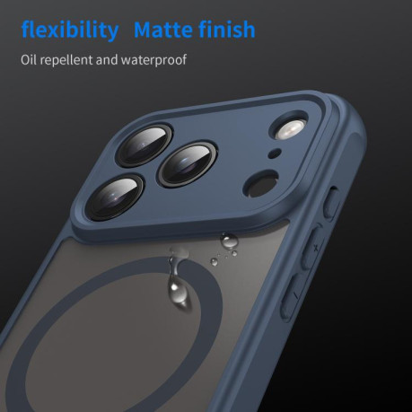 Противоударный чехол Fan Dun Series TPU Hybrid PC Frosted Magsafe для iPhone 17 Pro - синий