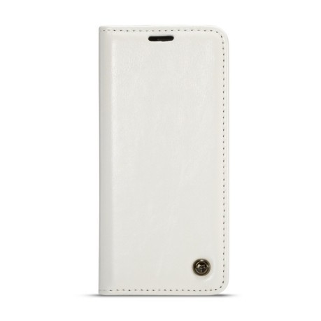 Кожаный чехол- книжка CaseMe-003 со встроенным магнитом на Samsung Galaxy S9/G960 Business Style Crazy Horse Texture -белый
