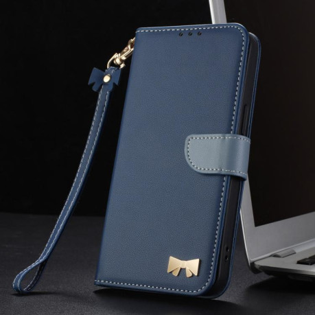 Чехол-книжка Metal Bow Leather для Xiaomi Redmi Note 14 4G 164.84mm - синий