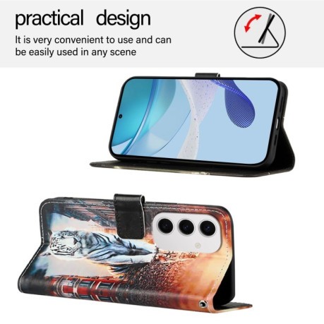 Чохол-книжка Pattern Plain Weave для Samsung Galaxy S24 FE 5G - Cats And Tigers