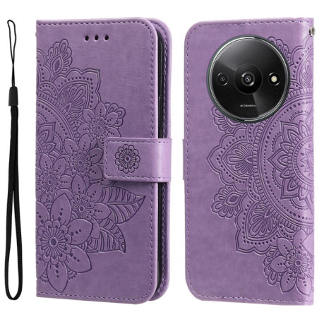 Чехол-книжка 7-petal Flowers Embossing для Xiaomi Redmi A3 - фиолетовый