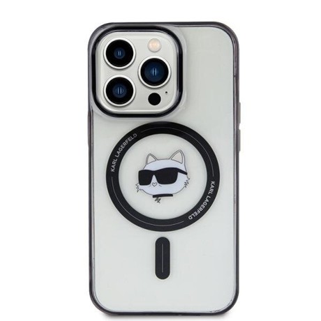 Оригинальный чехол Karl Lagerfeld IML Choupette MagSafe для iPhone 15 Pro Max - Black(KLHMP15XHCHNOTK)