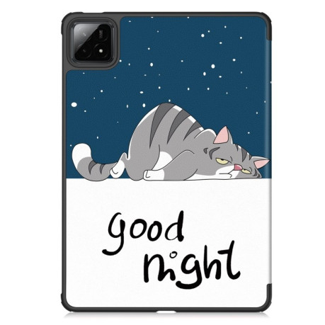 Чехол-книжка Custer Painted 3-Fold Stand Leather Smart для Xiaomi Pad 7 / 7 Pro - Cat