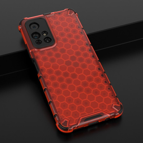 Противоударный чехол Honeycomb на Xiaomi Redmi Note 11 / Poco M4 Pro 5G - красный