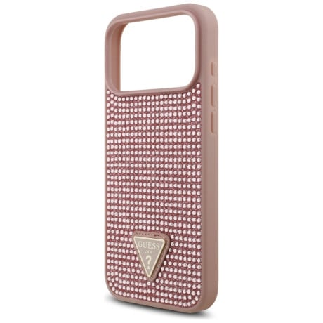 Оригинальный чехол Guess Rhinestone Triangle Logo на iPhone 17 Pro Max - Pink