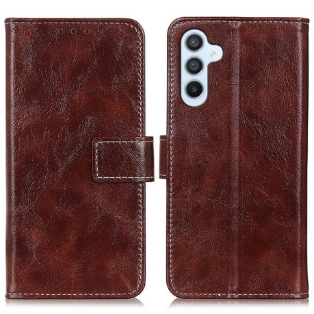 Чехол-книжка Magnetic Retro Crazy Horse Texture на Samsung Galaxy M35 5G - коричневый