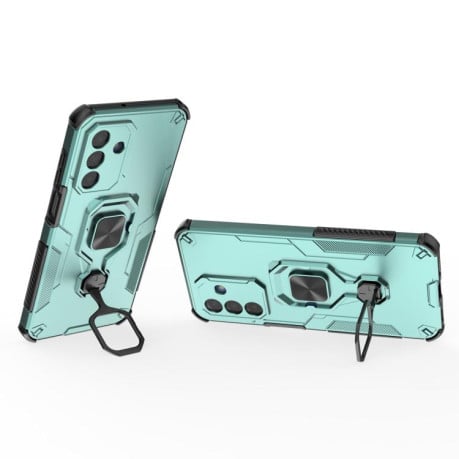 Противоударный чехол Metal Kickstand TPU Hybrid PC на Samsung Galaxy A17 5G - зеленый
