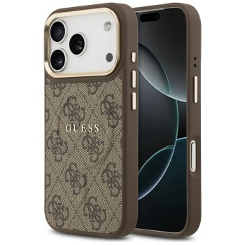 Оригінальний чохол Guess 4G PU Classic Logo з MagSafe на iPhone 17 Pro - Brown