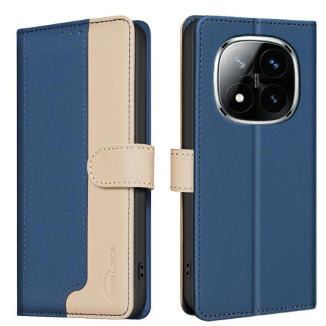 Чехол-книжка Color Matching RFID Anti-theft Leather для Xiaomi Redmi Note 14 Pro 4G - синий