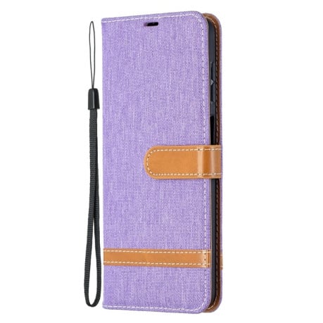 Чохол-книжка Color Matching Denim Texture на Samsung Galaxy A12/M12 - фіолетовий
