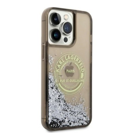 Оригинальный чехол Karl Lagerfeld Liquid Glitter RSG для iPhone 14 Pro Max - black