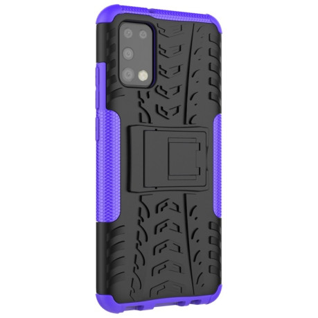 Противоударный чехол Tire Texture на Samsung Galaxy A02s - фиолетовый