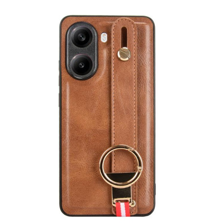 Протиударний чохол Wristband Leather Back для Xiaomi Poco X7 Pro 5G - коричневий