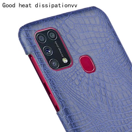 Ударопрочный чехол Crocodile Texture на Samsung Galaxy M31 - синий