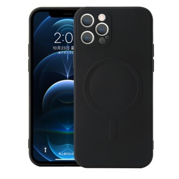 Протиударний чохол Liquid Silicone Full (Magsafe) для iPhone 12 Pro - чорний