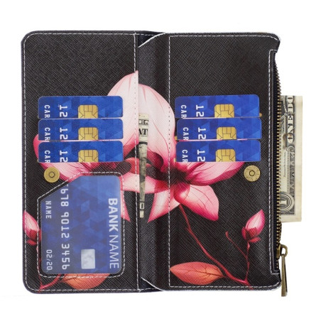 Чохол-гаманець Colored Drawing Pattern Zipper для Samsung Galaxy M52 5G - Lotus
