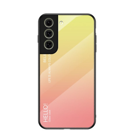 Скляний чохол Gradient Color на Samsung Galaxy S21 FE - жовтий