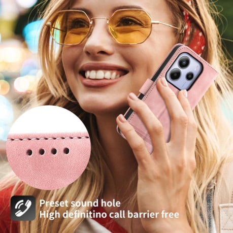 Чохол-книжка Dierfeng Dream Line для Xiaomi Redmi Note 14 4G 164.48mm - розовый