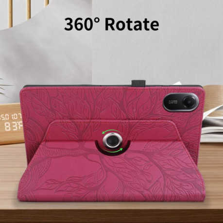 Чехол-книжка Tree Life Embossed Rotation Leather для Xiaomi Redmi Pad 2 - красный