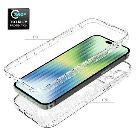 Протиударний чохол Transparent Painted для iPhone 14 Pro Max - White Flower