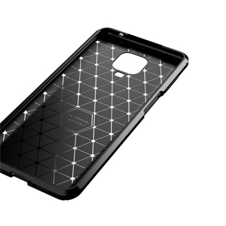 Ударозащитный чехол HMC Carbon Fiber Texture на Xiaomi Redmi Note 9 Pro Max - коричневый