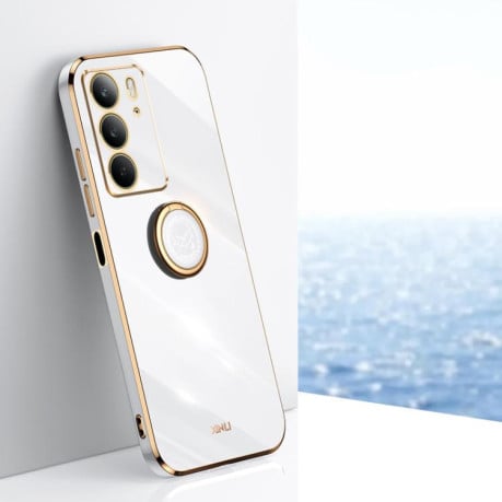 Чехол XINLI Straight Edge с держаталем-подставкой на Realme C75 Racing - белый