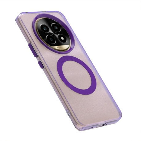 Противоударный чехол Candy Magsafe PC Hybrid TPU для Realme 13 Pro+ 5G - фиолетовый