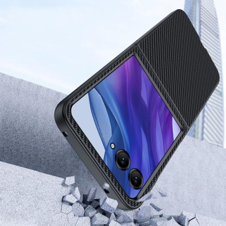 Противоударный чехол Carbon Fibre Texture Printing для Motorola Razr 60 Ultra 5G - чорно-синій