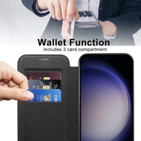 Чохол-книжка Shield MagSafe RFID Anti-theft Leather  для Samsung Galaxy S25+ 5G - чорний