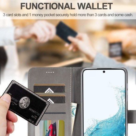 Чохол книжка LCIMEEKE Calf Texture для Samsung Galaxy S24 FE 5G - сірий