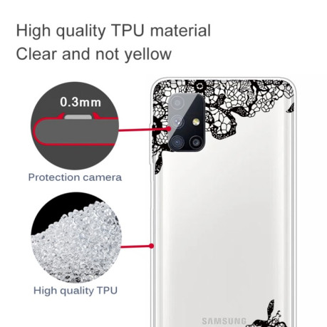 Ультротонкий чехол Painted Transparent на Samsung Galaxy M51 - Lace Flower