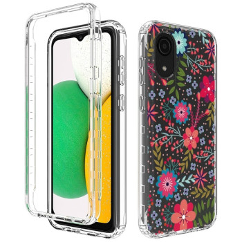 Противоударный чехол Transparent Painted для Samsung Galaxy A03 Core - Small Floral