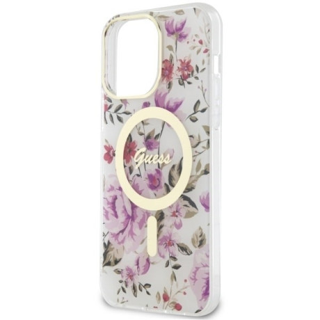 Оригинальный чехол Guess Flower MagSafe для iPhone 14 Pro Max - Flower