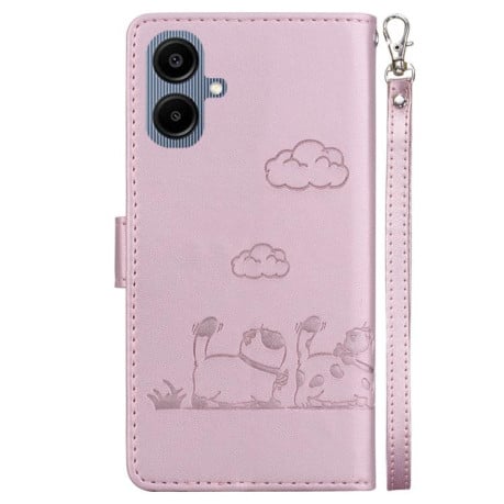 Чохол-книжка з тисненням &quot;Cute Cats&quot; та захистом від сканування RFID на Samsung Galaxy A07 4G/A06 4G/5G - золото