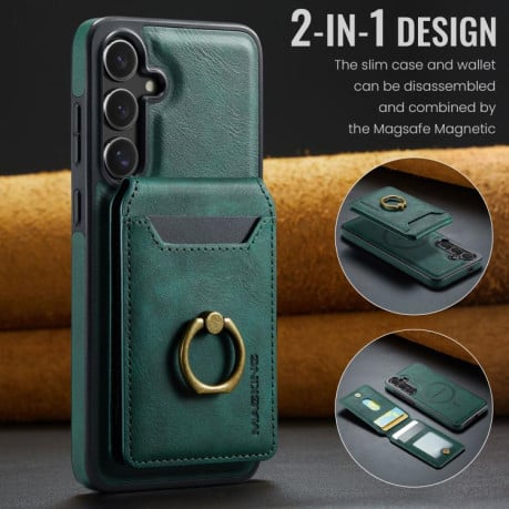 Чохол MAGKING K1 з MagSafe та кишенькою на карт+RFID на Samsung Galaxy S25 FE 5G - зелений