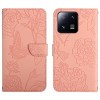 Чохол-книжка Skin Feel Butterfly Embossed для Xiaomi 13 Pro - рожевий